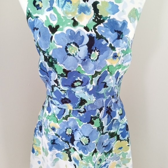 Donna Morgan Women's Watercolor Print Dress Size 14 - Picture 6 of 11